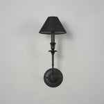 Chester Wall Sconce – Modern Black Metal & Fabric Shade for Bedroom and Living Room