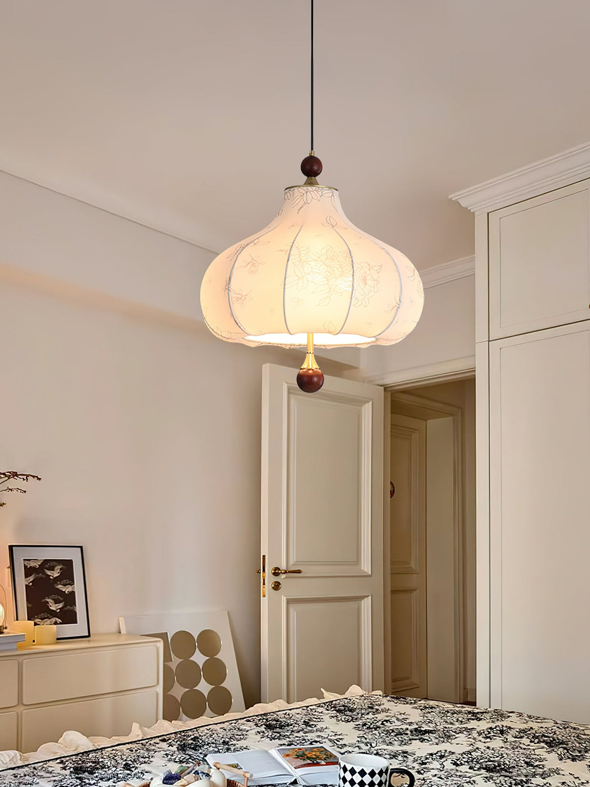 Chestnut Bloom Designer Pendant Light with Walnut and Gold Finish