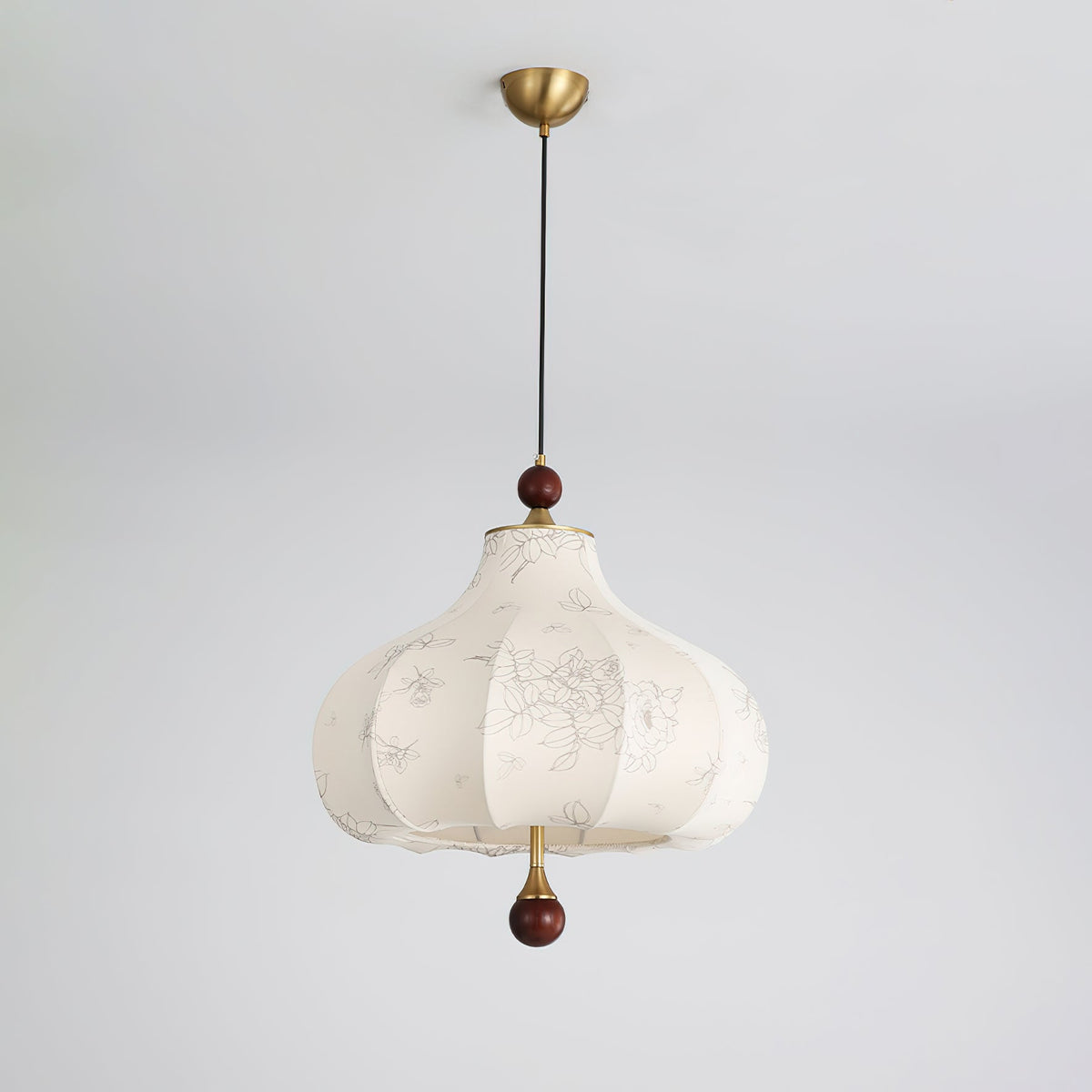 Chestnut Bloom Designer Pendant Light with Walnut and Gold Finish