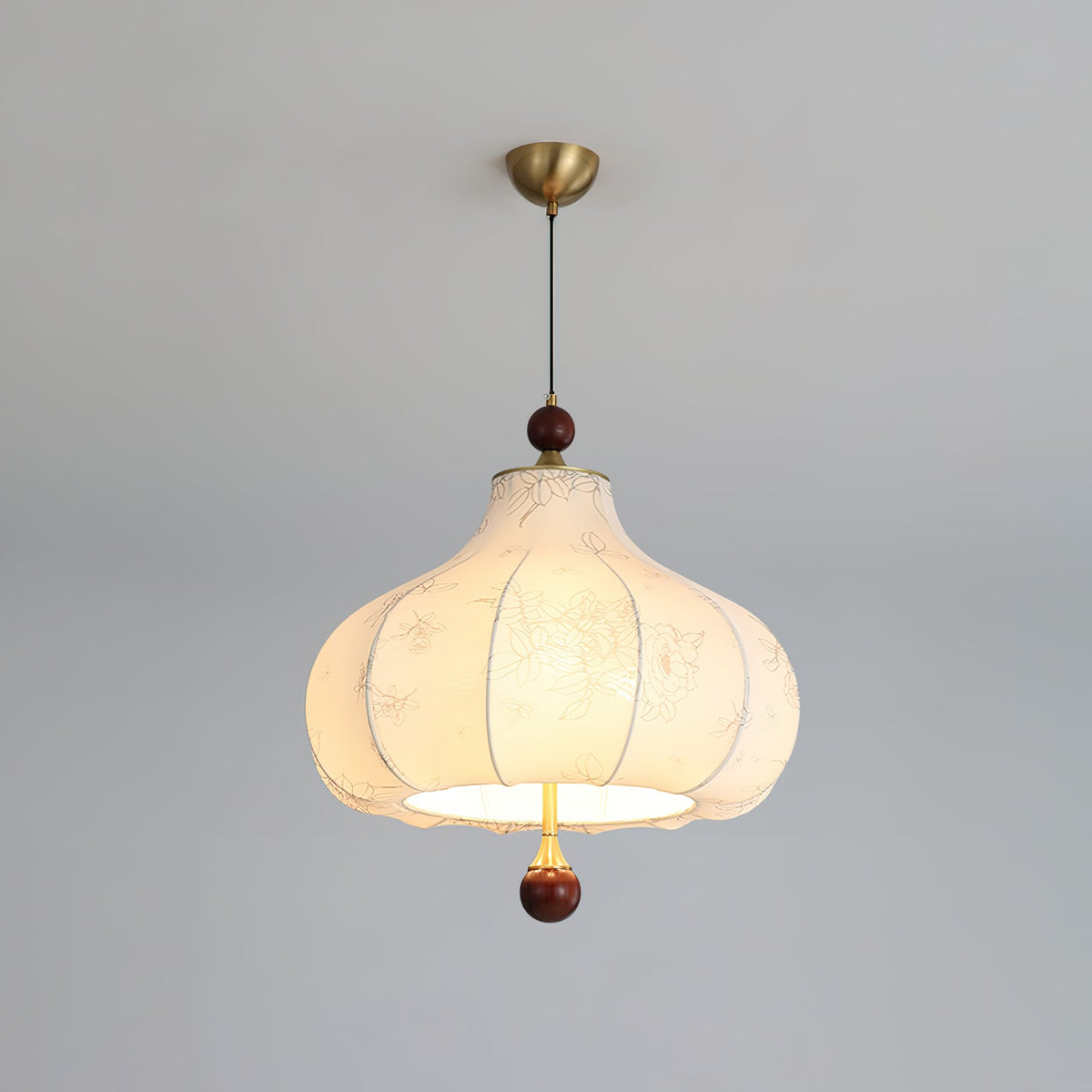 Chestnut Bloom Designer Pendant Light with Walnut and Gold Finish