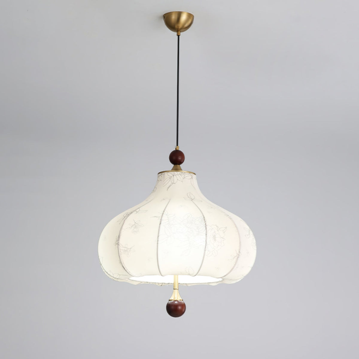 Chestnut Bloom Designer Pendant Light with Walnut and Gold Finish