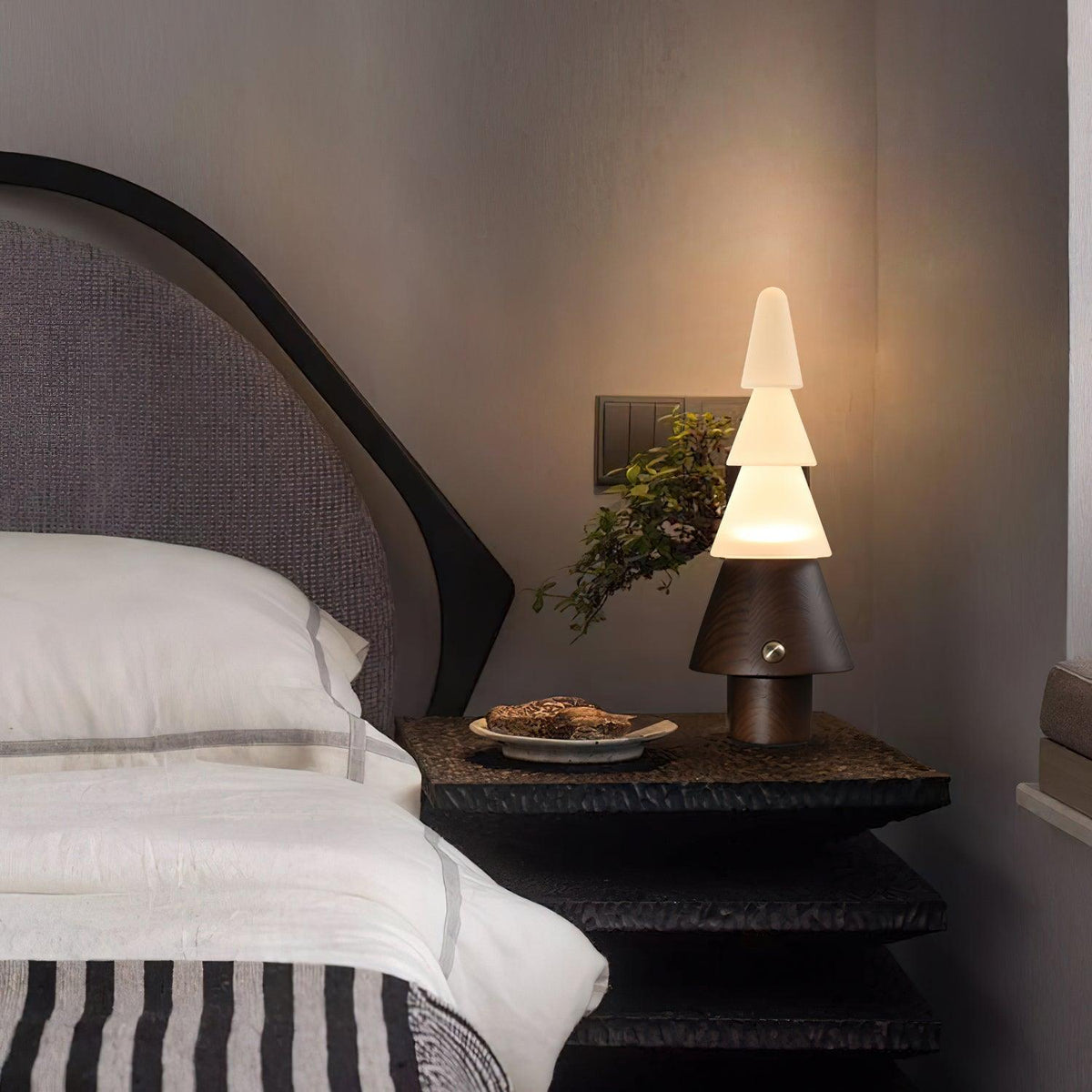 Sculptural Tree Table Lamp in Solid Wood with Dimmable LED