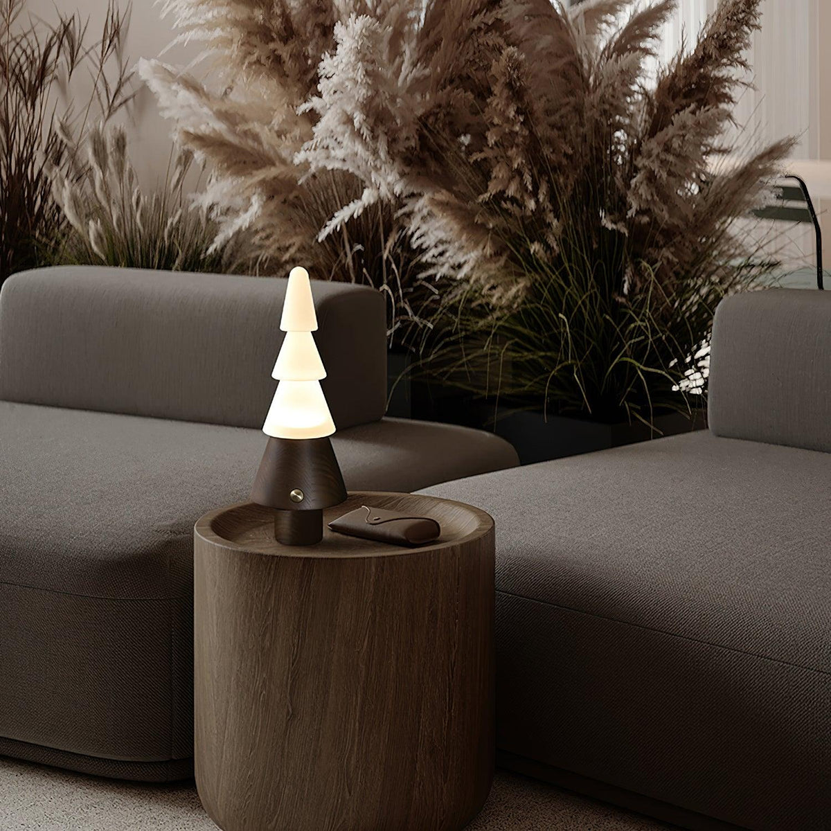 Sculptural Tree Table Lamp in Solid Wood with Dimmable LED