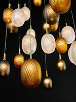 Chromatic Gem Drop Chandelier – Modern Glass Pendant Light for Dining Room and Living Room