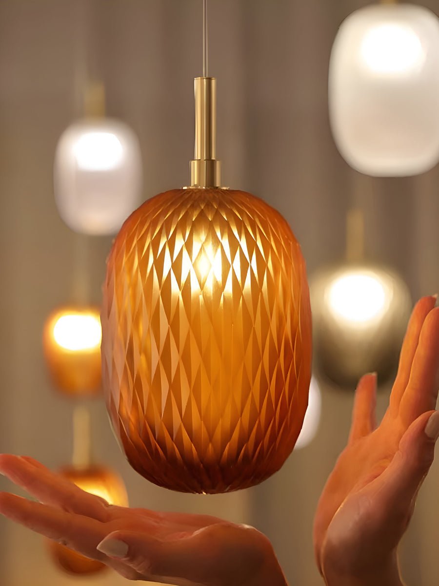 Chromatic Gem Drop Chandelier – Modern Glass Pendant Light for Dining Room and Living Room