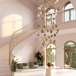 Chromatic Gem Drop Chandelier – Modern Glass Pendant Light for Dining Room and Living Room