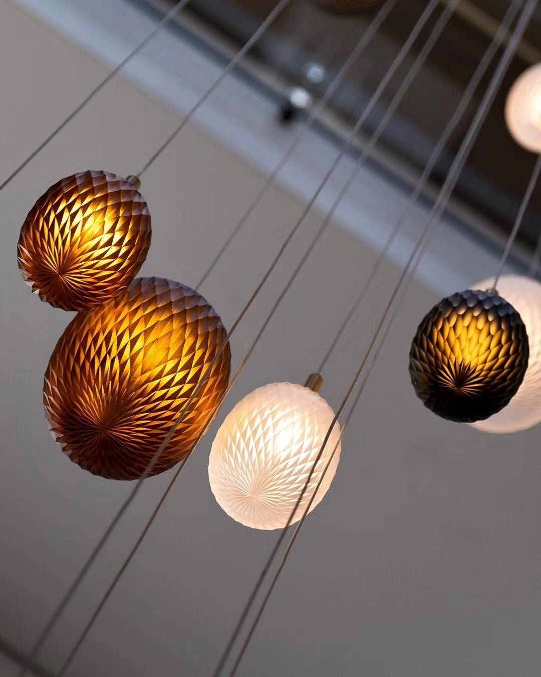 Chromatic Gem Drop Chandelier – Modern Glass Pendant Light for Dining Room and Living Room