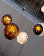 Chromatic Gem Drop Chandelier – Modern Glass Pendant Light for Dining Room and Living Room