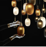 Chromatic Gem Drop Chandelier – Modern Glass Pendant Light for Dining Room and Living Room