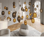 Chromatic Gem Drop Chandelier – Modern Glass Pendant Light for Dining Room and Living Room