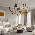 Chromatic Gem Drop Chandelier – Modern Glass Pendant Light for Dining Room and Living Room
