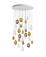 Chromatic Gem Drop Chandelier – Modern Glass Pendant Light for Dining Room and Living Room