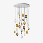 Chromatic Gem Drop Chandelier – Modern Glass Pendant Light for Dining Room and Living Room