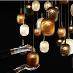 Chromatic Gem Drop Chandelier – Modern Glass Pendant Light for Dining Room and Living Room
