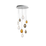 Chromatic Gem Drop Chandelier – Modern Glass Pendant Light for Dining Room and Living Room