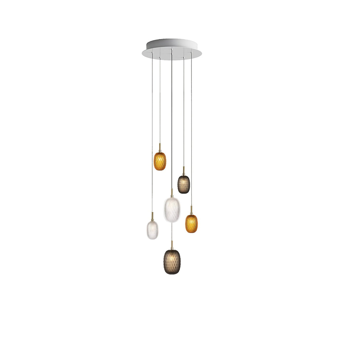 Chromatic Gem Drop Chandelier – Modern Glass Pendant Light for Dining Room and Living Room
