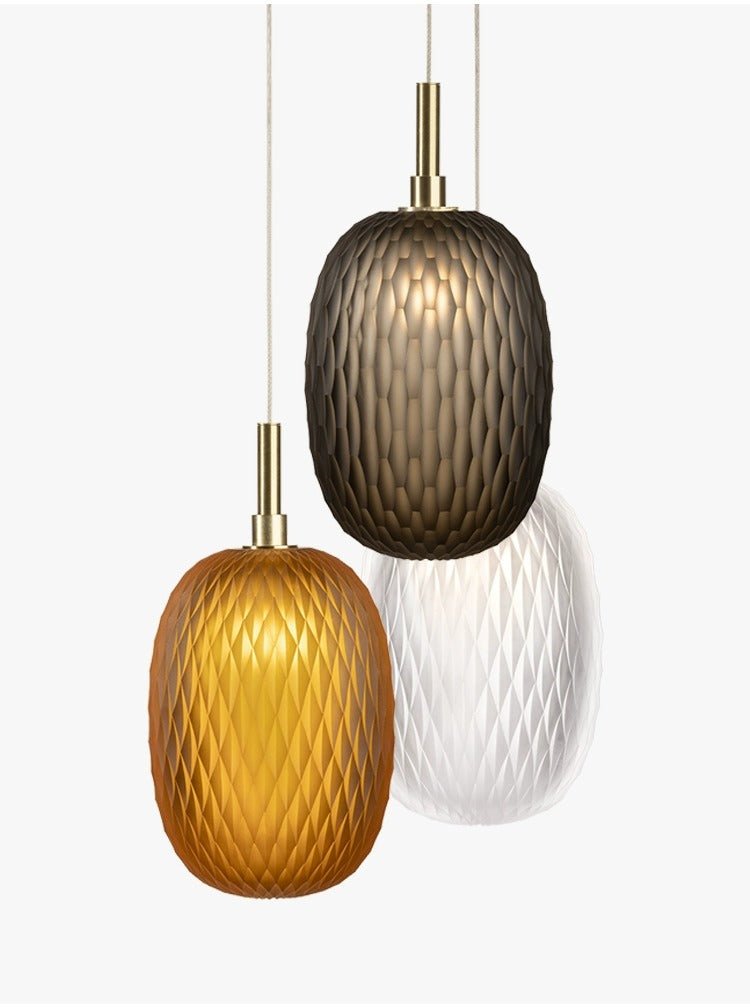 Chromatic Gem Drop Chandelier – Modern Glass Pendant Light for Dining Room and Living Room