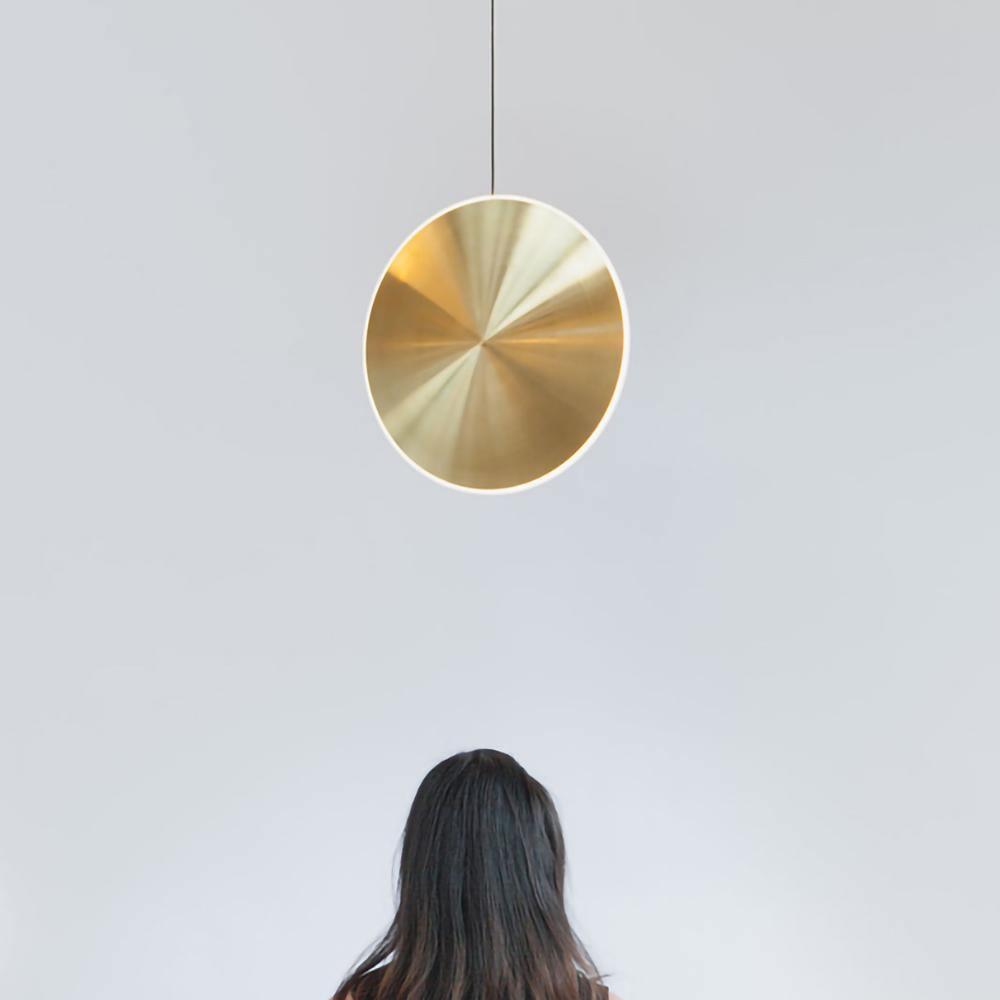 Chrona Dish Pendant Light – Contemporary Brass LED Ceiling Lamp