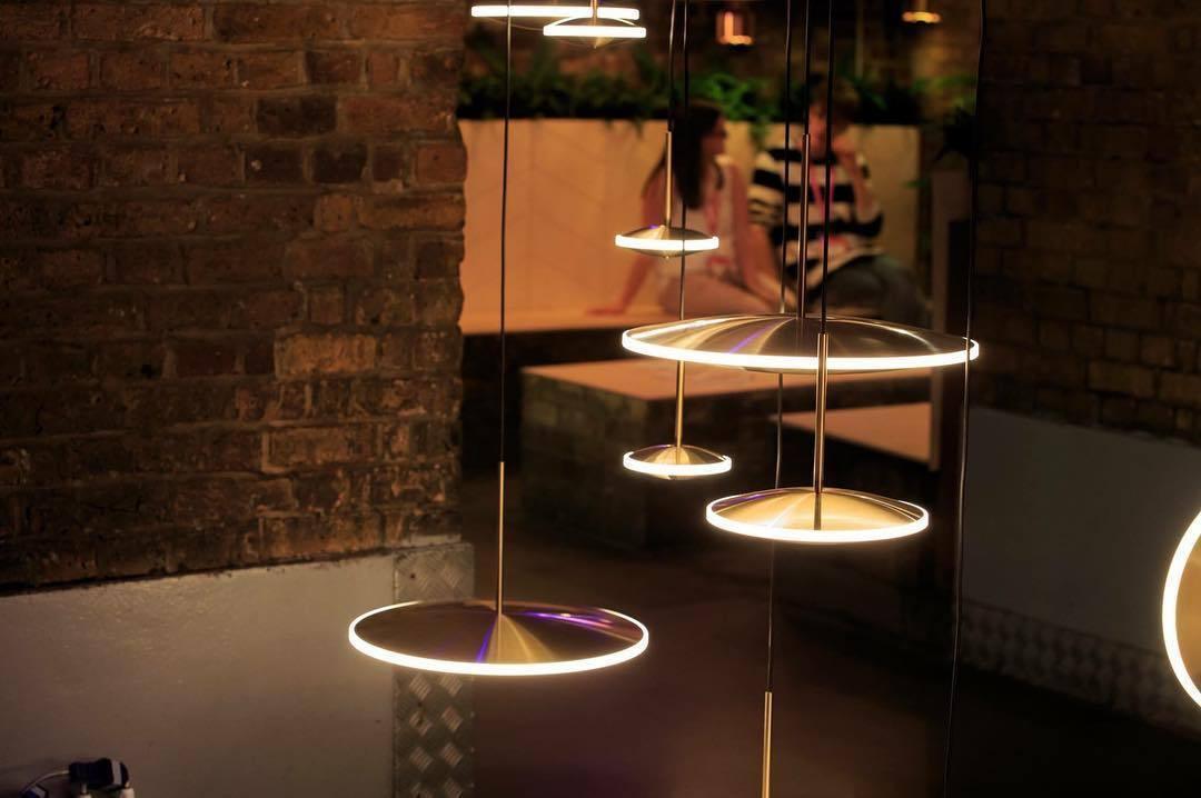 Chrona Dish Pendant Light – Contemporary Brass LED Ceiling Lamp