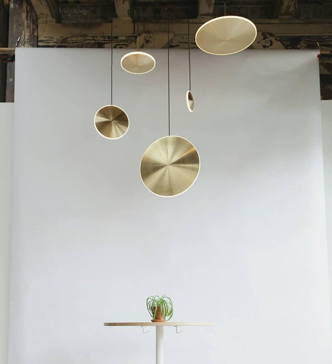 Chrona Dish Pendant Light – Contemporary Brass LED Ceiling Lamp
