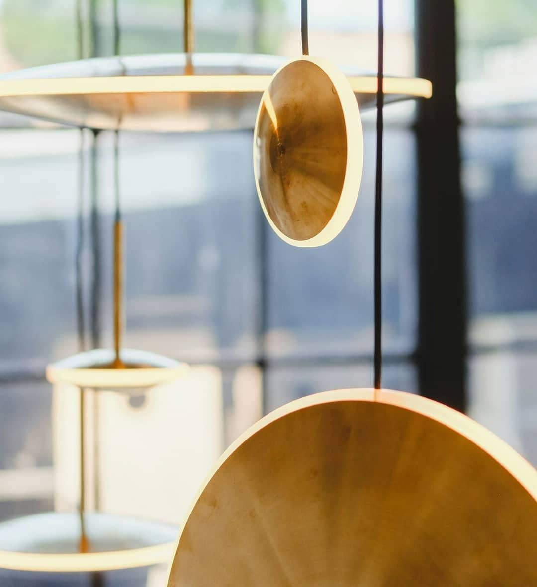 Chrona Dish Pendant Light – Contemporary Brass LED Ceiling Lamp