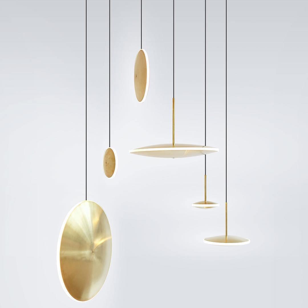Chrona Dish Pendant Light – Contemporary Brass LED Ceiling Lamp