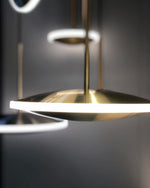 Chrona Dish Pendant Light – Contemporary Brass LED Ceiling Lamp