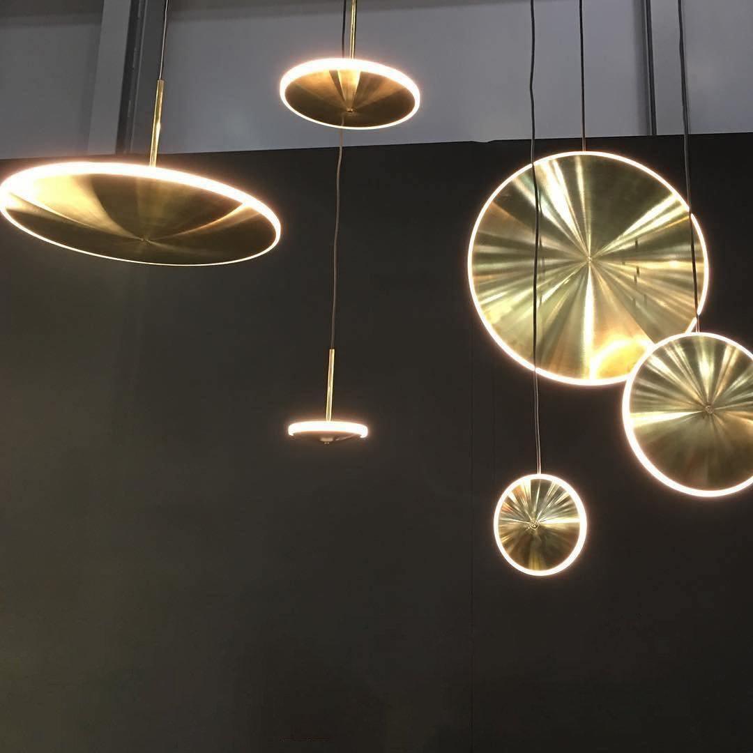 Chrona Dish Pendant Light – Contemporary Brass LED Ceiling Lamp