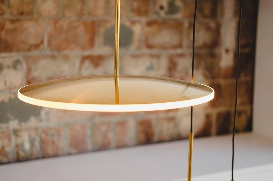 Chrona Dish Pendant Light – Contemporary Brass LED Ceiling Lamp