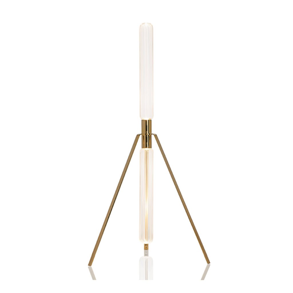 Cipher Crystal LED Floor Lamp in Gold for Modern Interiors