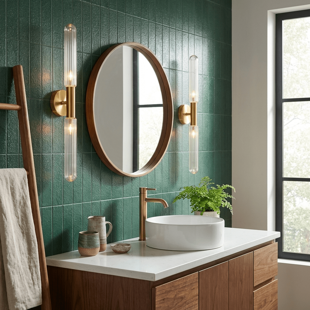 Cipher Wall Light – Hand-Blown Crystal LED Sconce in Gold