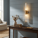 Cipher Wall Light – Hand-Blown Crystal LED Sconce in Gold
