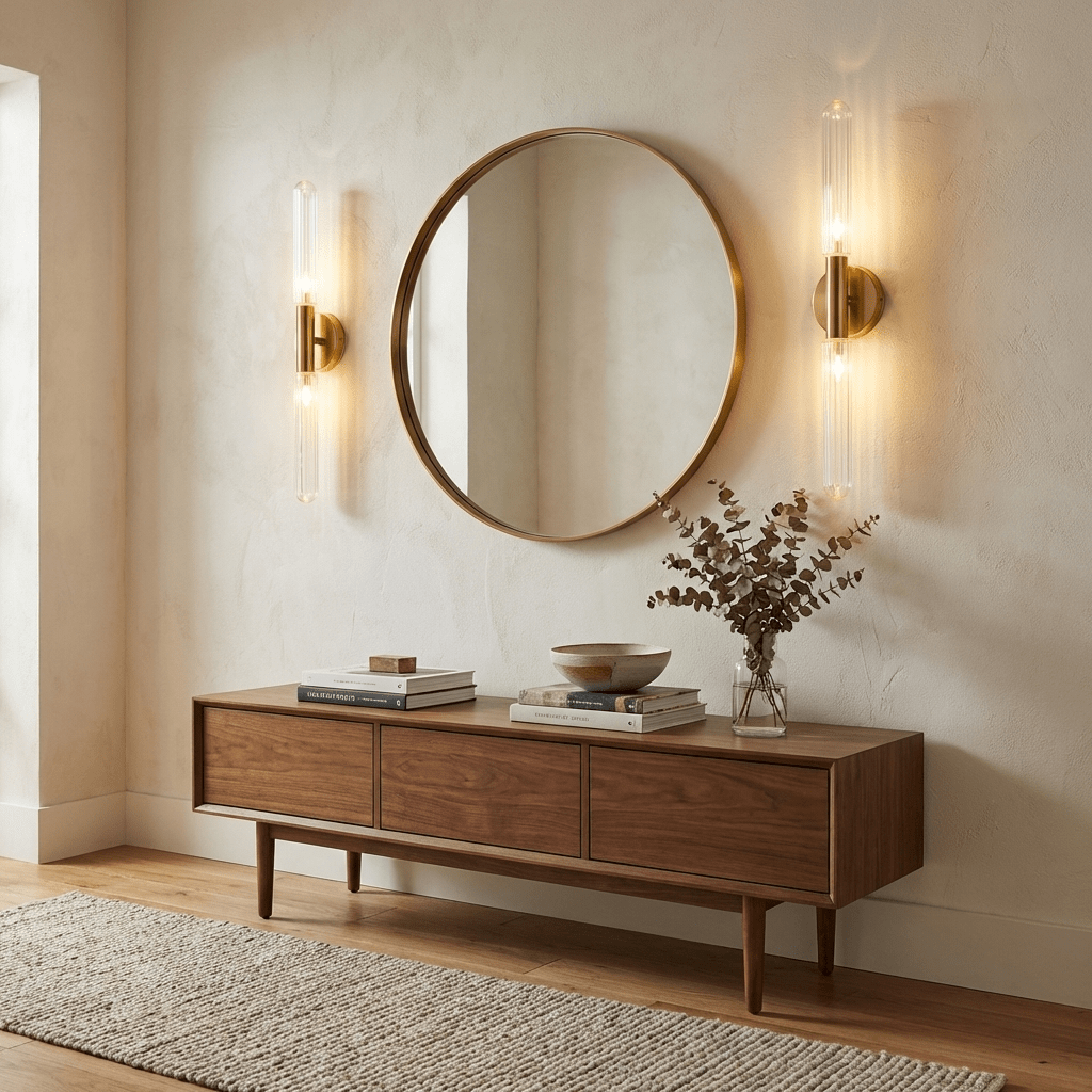 Cipher Wall Light – Hand-Blown Crystal LED Sconce in Gold