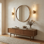 Cipher Wall Light – Hand-Blown Crystal LED Sconce in Gold