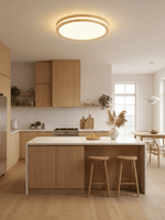 Cirro Modern Wood LED Ceiling Light – Flush Mount for Living Room & Bedroom