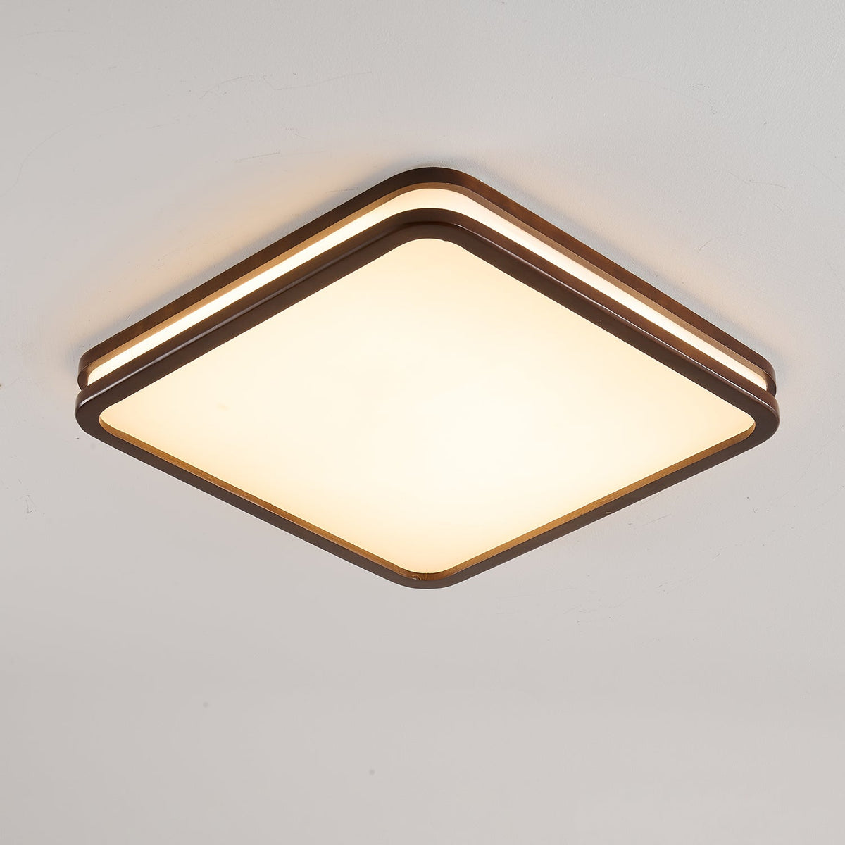Cirro Modern Wood LED Ceiling Light – Flush Mount for Living Room & Bedroom
