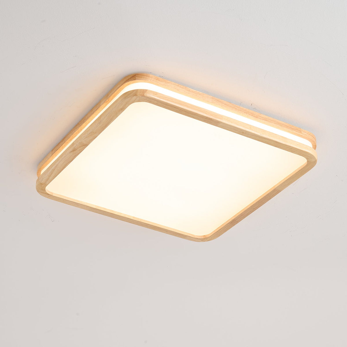 Cirro Modern Wood LED Ceiling Light – Flush Mount for Living Room & Bedroom