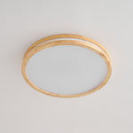 Cirro Modern Wood LED Ceiling Light – Flush Mount for Living Room & Bedroom