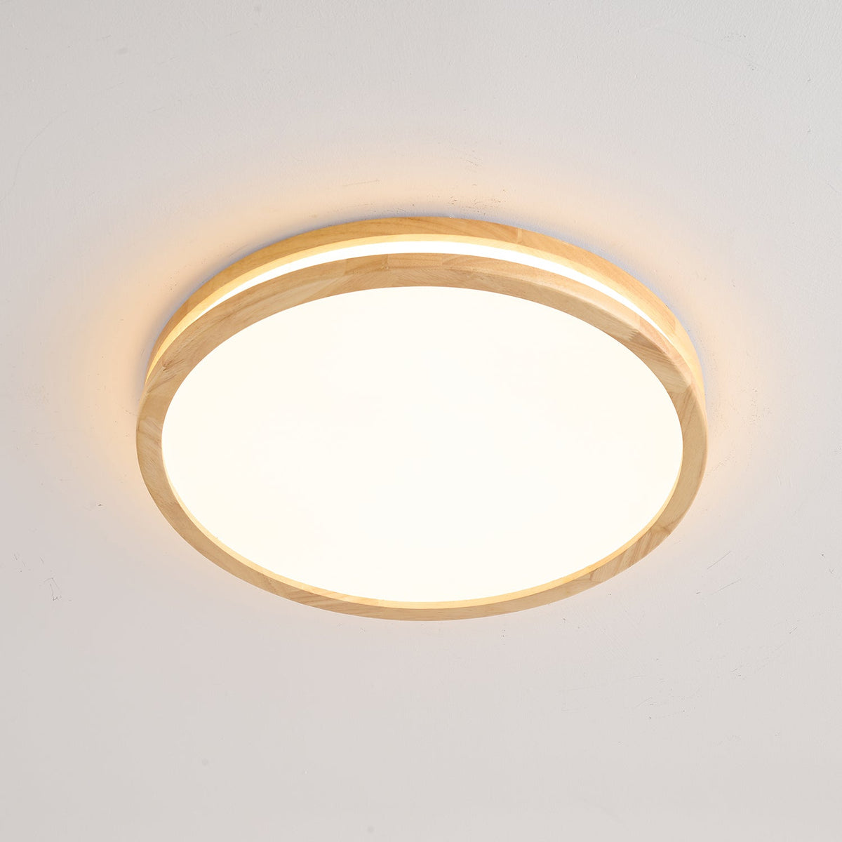 Cirro Modern Wood LED Ceiling Light – Flush Mount for Living Room & Bedroom