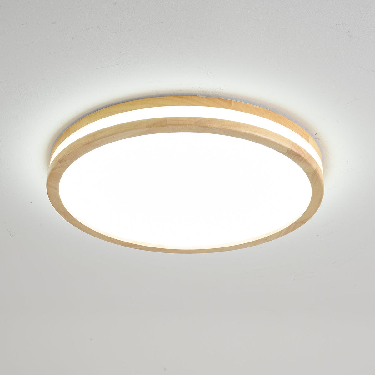 Cirro Modern Wood LED Ceiling Light – Flush Mount for Living Room & Bedroom