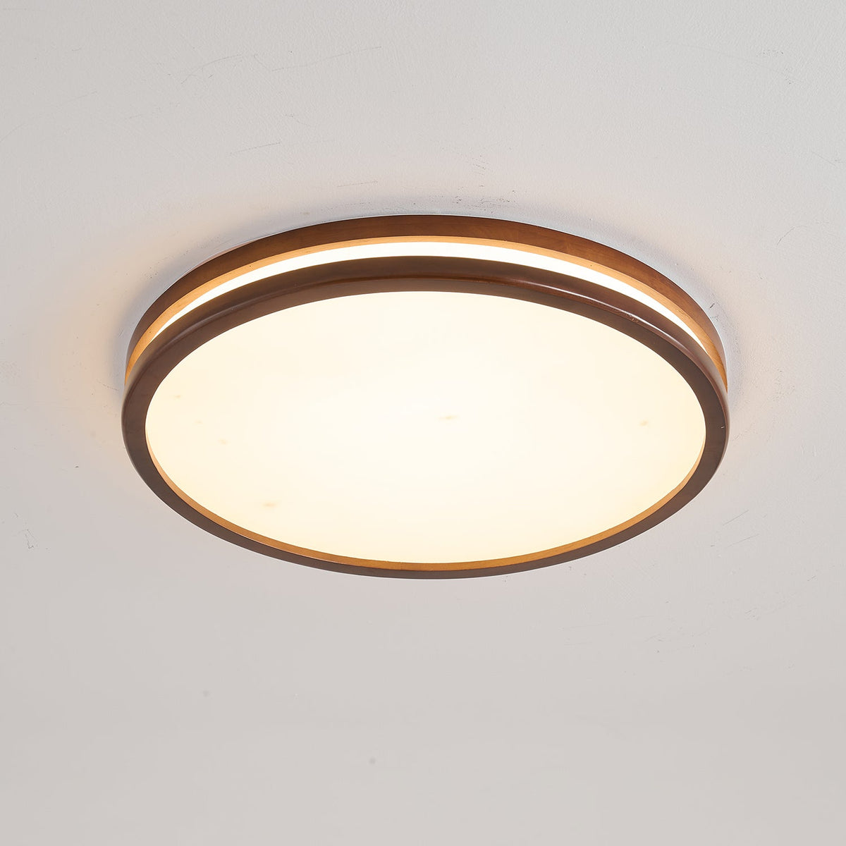 Cirro Modern Wood LED Ceiling Light – Flush Mount for Living Room & Bedroom