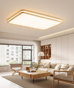 Cirro Modern Wood LED Ceiling Light – Flush Mount for Living Room & Bedroom