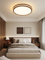 Cirro Modern Wood LED Ceiling Light – Flush Mount for Living Room & Bedroom