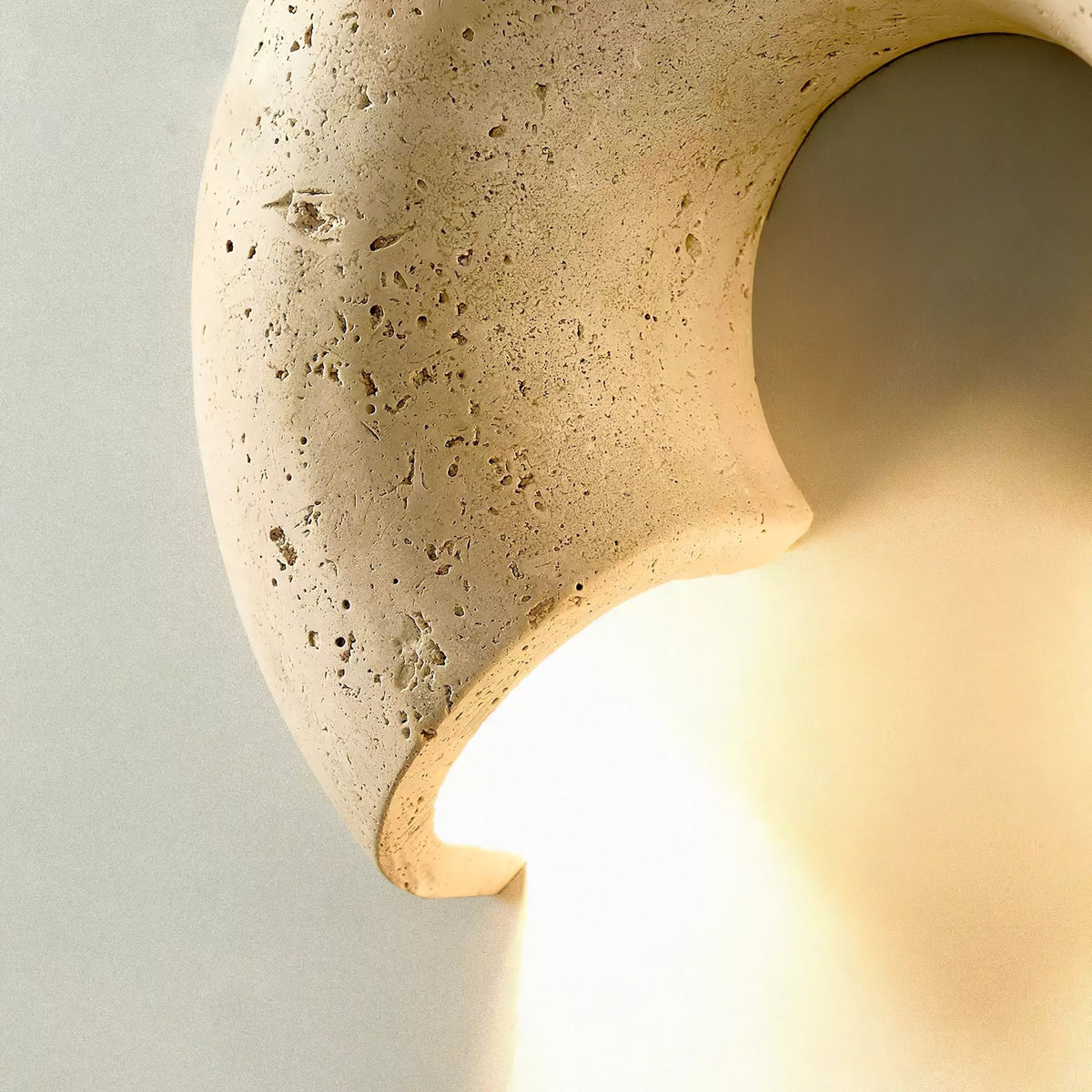 Cirro Wall Sconce in Yellow Travertine — Modern Stone Illumination