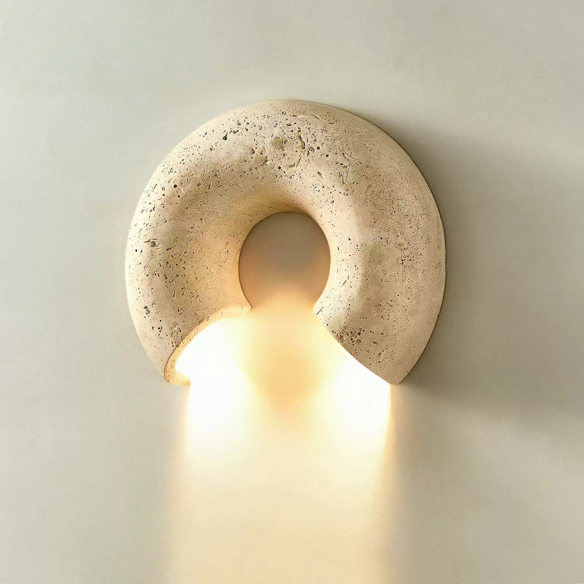 Cirro Wall Sconce in Yellow Travertine — Modern Stone Illumination