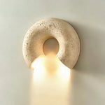 Cirro Wall Sconce in Yellow Travertine — Modern Stone Illumination