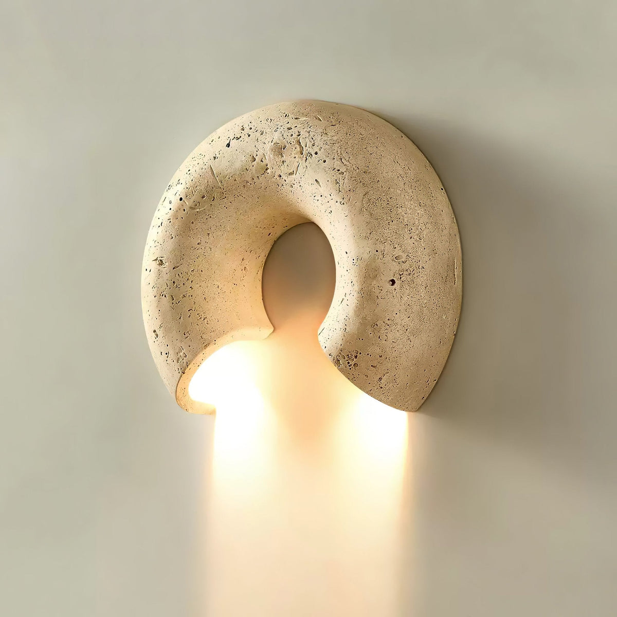 Cirro Wall Sconce in Yellow Travertine — Modern Stone Illumination