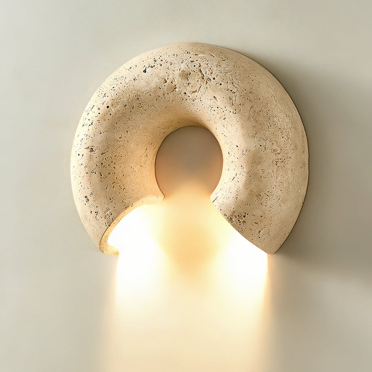 Cirro Wall Sconce in Yellow Travertine — Modern Stone Illumination