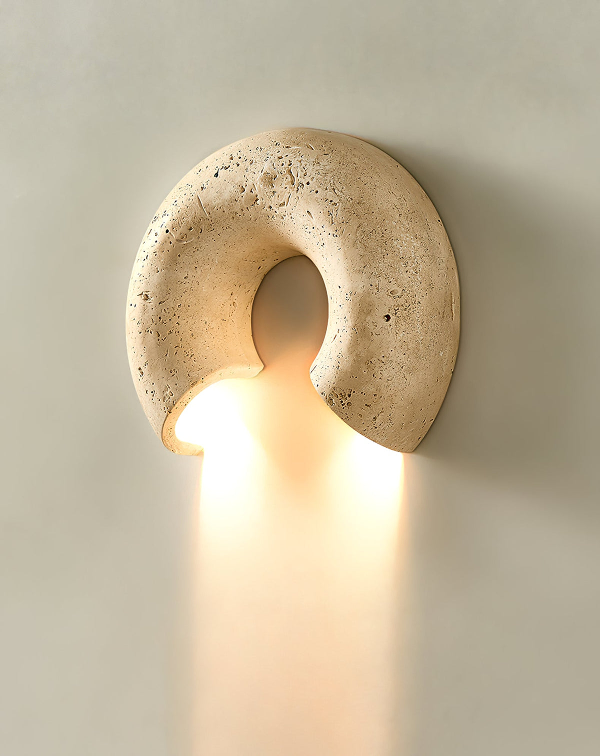 Cirro Wall Sconce in Yellow Travertine — Modern Stone Illumination