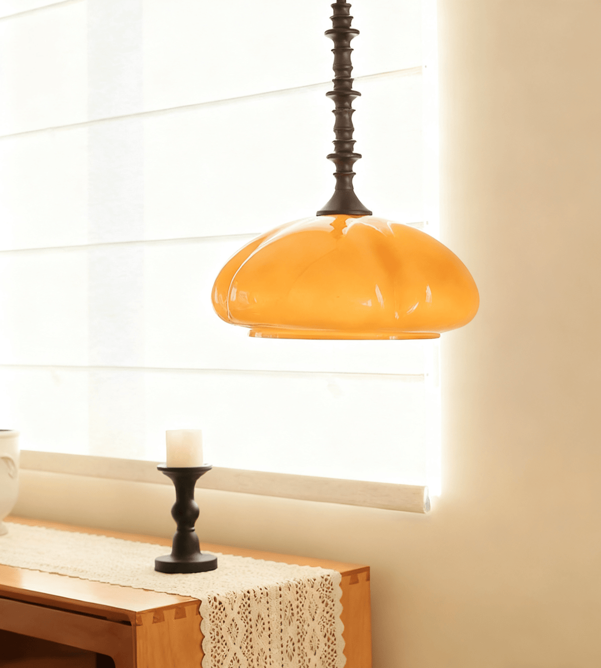 Citrus Bloom Art Glass Pendant Light for Dining and Living Spaces